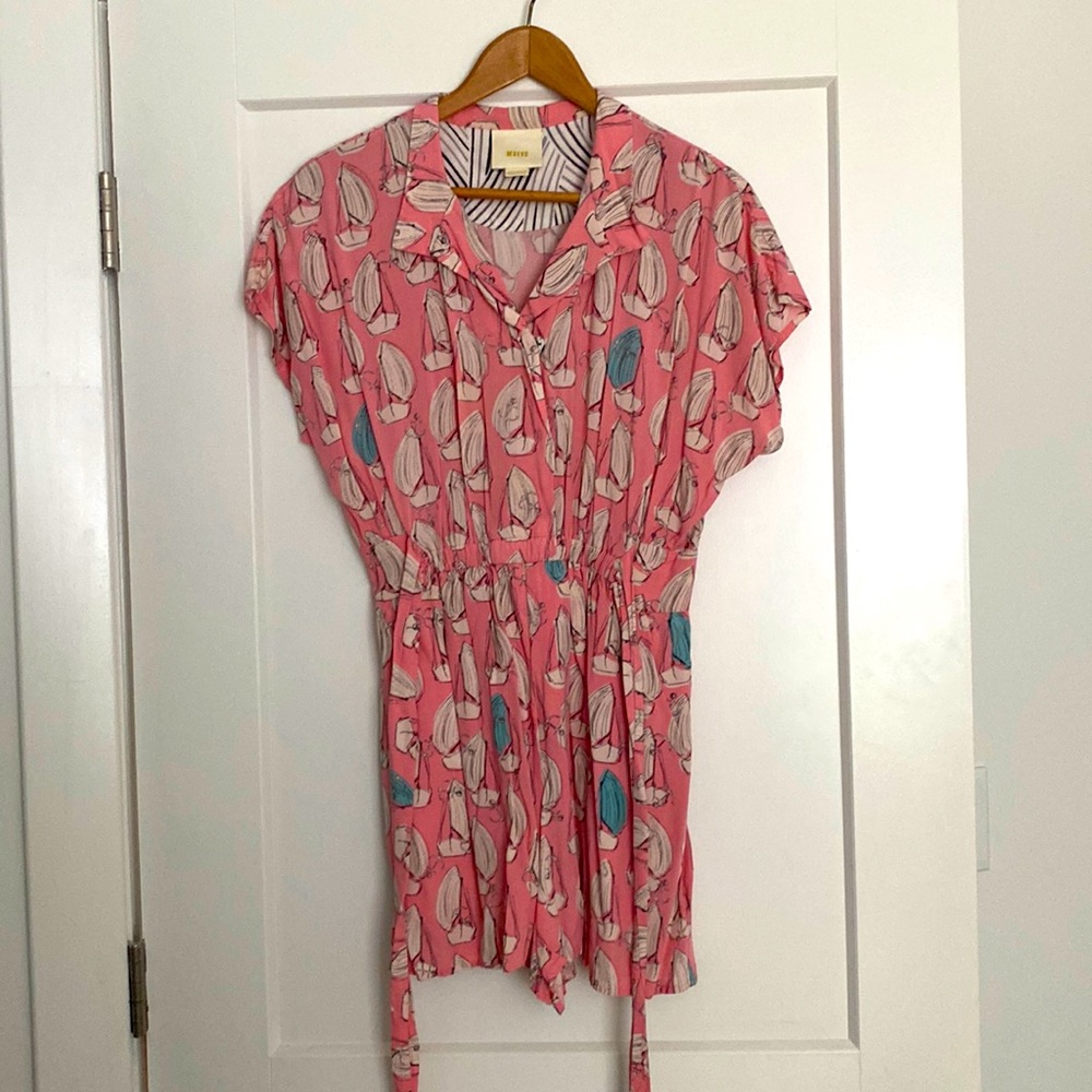 Anthropologie belted summer romper